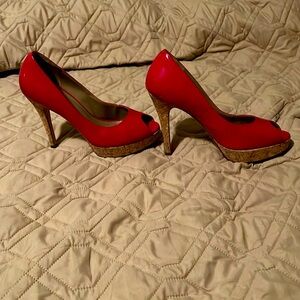 Cole Haan 7.5 Red Cork Bottom Heels